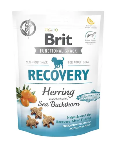 BRIT Care Dog Functional Snack Recovery recompense pentru caini activi, hering si catina 150 g