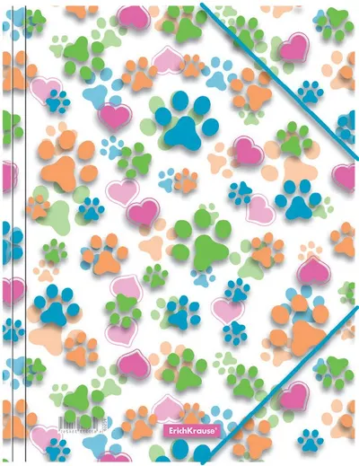 Dosar cu elastic Erich Krause - Neon Paws, A4