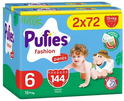 Pantaloni scutec Fashion - Extra Large, mărimea 6, 15+ kg, 144 buc. Mega Pack 2