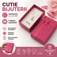Cutie pentru bijuterii, rosie, cu capac, 8x4.5 cm