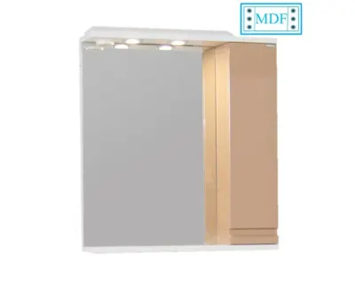 Dulap baie suspendat seria 786 cu oglinda, front MDF, montat, cappuccino, 65x71 cm