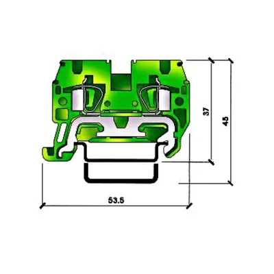Clemă de împ., conex. elastică, tip HTE.2, v/g, 0,2-2,5mm²