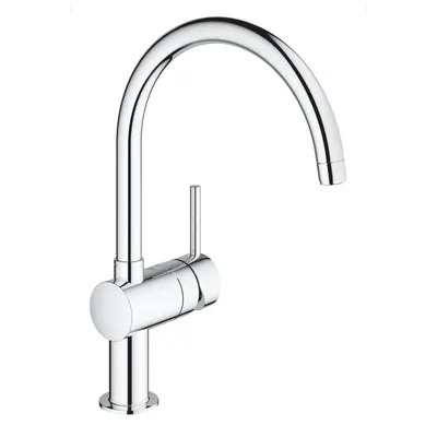 Baterie bucatarie Grohe Minta 32917000, monocomada, limitator de debit, pipa pivotanta, Crom