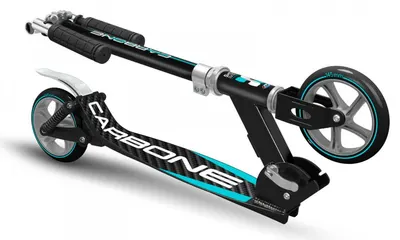 Trotineta pliabila cu suspensie dubla Skids Control Carbone, ghidon reglabil, cric, greutate admisa 100 kg