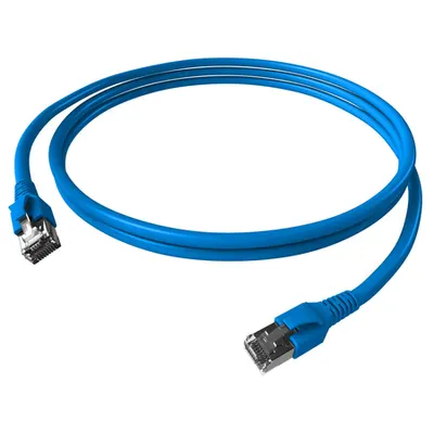 Patchcablu Cat.6a/10GB ecranat RJ45,LS0H,albastru 2m