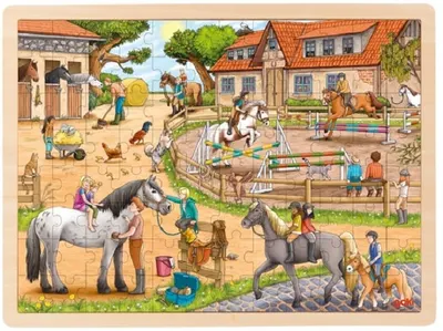 Puzzle pentru copii Goki - Grajduri, 96 piese