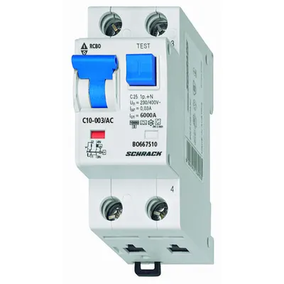 Intreruptor automat+diferential, B6/30mA, 6kA, tip AC, 1P+N