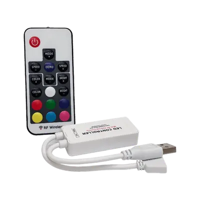 Controler cu Telecomanda Rf Mini Rgb Usb pentru Bandă Led 5v
