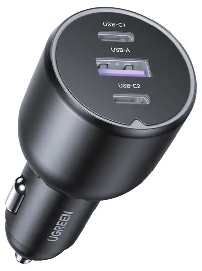 Încărcător auto Ugreen – EC705, USB-A/C, 130W, gri