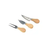 Set 3 cuțite, pentru brânză, cu mâner din bambus, Excellent Houseware