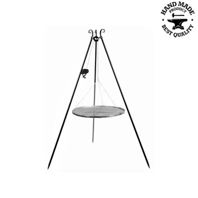 Trepied cu gratar 60cm - otel + sistem ridicare
