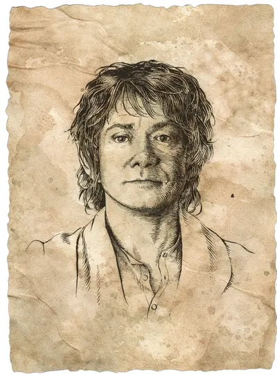 Tablou Art Print Weta Movies: Lord of the Rings - Portrait of Bilbo Baggins