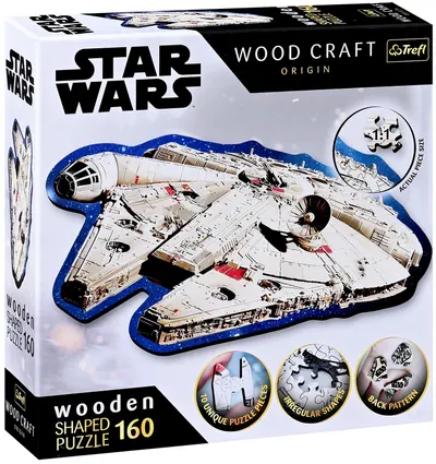 Puzzle din lemn Trefl din 160 de piese - Millennium Falcon