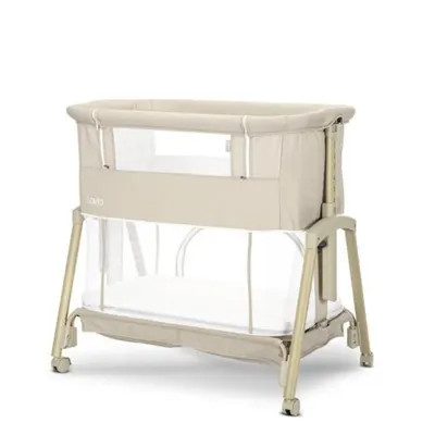 Patut Co sleeper copii, Lorelli Layla, 2 in 1, cu latura pliabila, reglabil pe inaltime, sistem anti-reflux, Beige