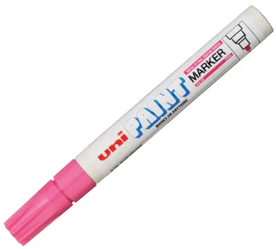 Marker permanent Uniball pe baza de ulei – Roz