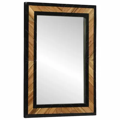 vidaXL Ogledna de perete Dreptunghiular Negru și Maro 70 x 2 x 70 cm