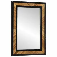 vidaXL Ogledna de perete Dreptunghiular Negru și Maro 70 x 2 x 70 cm