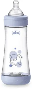Biberon Chicco Perfect 5 - debit rapid, 300 ml, 6+ luni, albastru