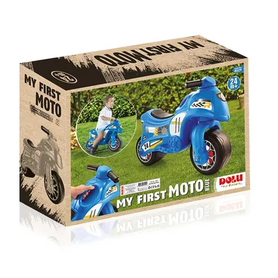 Motocicleta fara pedale pentru copii Dolu Rapida Albastra, suporta o greutate de pana la 25 kg, dimensiune 50x71x27 cm
