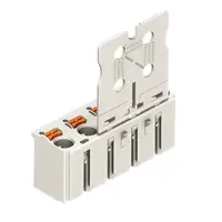 1-conductor female plug; Gripping plate; 2.5 mm²; Pin spacing 7.5 mm; 4-pole; 2,50 mm²; light gray