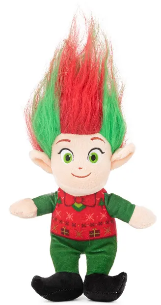 Jucărie de pluș Amek Toys - Troll de Crăciun cu papion, 26 cm