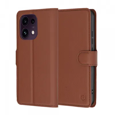 Husa pentru Oppo Reno16 F / Reno16 FS, Techsuit, Leather Folio, Maro