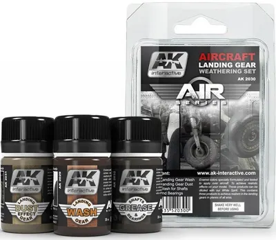 Kit de eroziune pentru aviațieAK Interactive - Aircraft Landing Gear (AK2030) (3 x 35 ml)