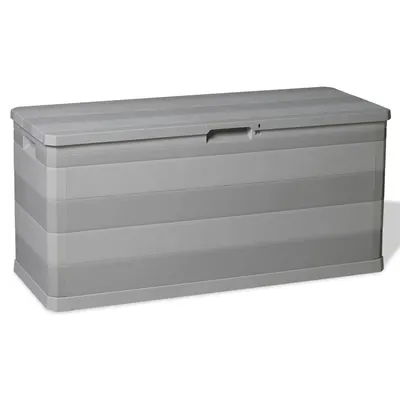 vidaXL Ladă de depozitare pentru grădină, gri, 117 x 45 x 56 cm