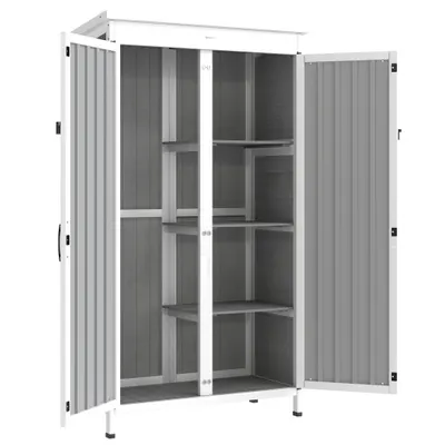 Outsunny Dulap de Exterior pentru Unelte cu 3 Rafturi Detasabile | Aosom Romania