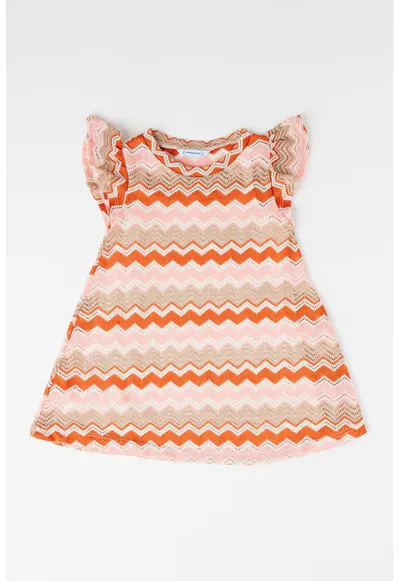Rochie evazata cu dungi - Multicolor