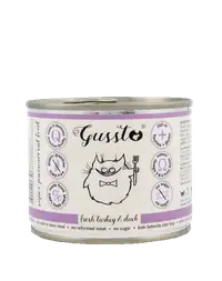 GUSSTO Cat Fresh Turkey & Duck CARNE PROASPĂTĂ DE CURCAN CU RAŢĂ 200 g