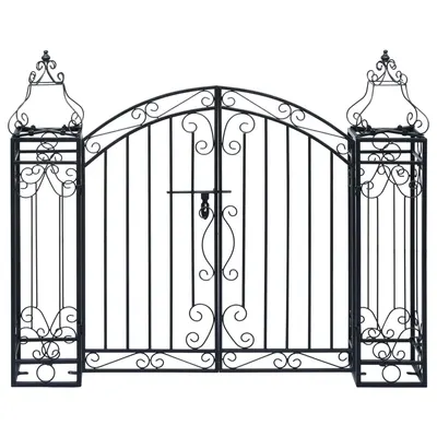 Gossi poarta de gradina ornamentala, 122 x 20,5 x 100 cm, fier forjat