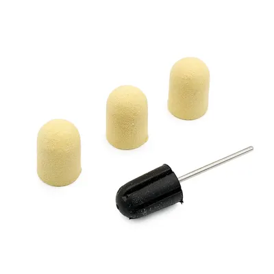 Set suport si 3 bucati smirghel rezerva pentru freza unghii, 16*25mm, galben, granulatie 120 Engros