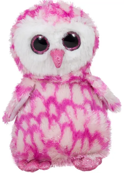 Jucărie de pluș Amek Toys - Bufniță, roz, 25 cm