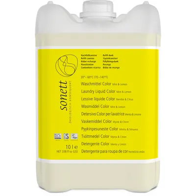 Detergent Lichid pentru Rufe Colorate cu Menta si Lamaie 10L