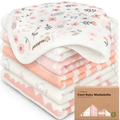 Set de șervețele pentru bebeluși KeaBabies - Din bumbac organic, 6 bucăți