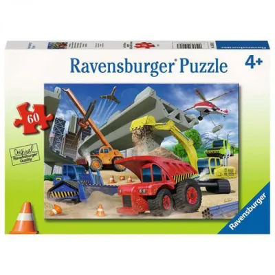 Puzzle Vehicule de Constructii, 60 Piese