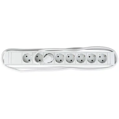 PDU 19, 8xSchuko, profil PVC 1,25U, cablu conex.2m, RAL7035
