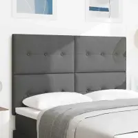 vidaXL Cap de pat cu înălțime ajustabilă Gri închis 144 cm țesătură
