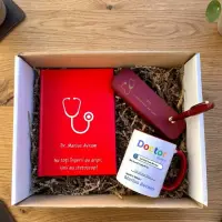 Cadou pentru Doctor - Agenda +Set scris + Cana