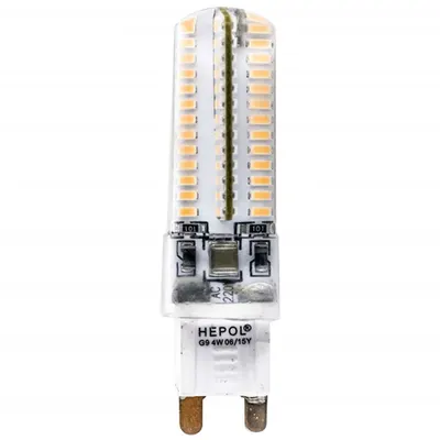 Bec LED HEPOL, silicon, forma bulb, G9, 4W, 25000 ore, lumina calda