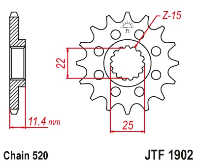 EMGO - Pinion (fata) JTF1902, 14 dinti - KTM 620SC LC4