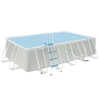 Outsunny Piscină Supraterană cu Cadru de Oțel, Pompă de Filtru, Cartuș Filtrant, Rezistentă la Rugină, 580x310x122 cm, Gri deschis | Aosom Romania