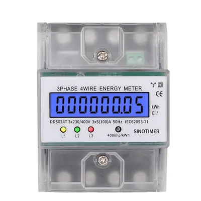 Contor trifazic de energie electrica 3x230/400V AC 50Hz 3x5(80)A ecran digital LED iluminat DDS024T