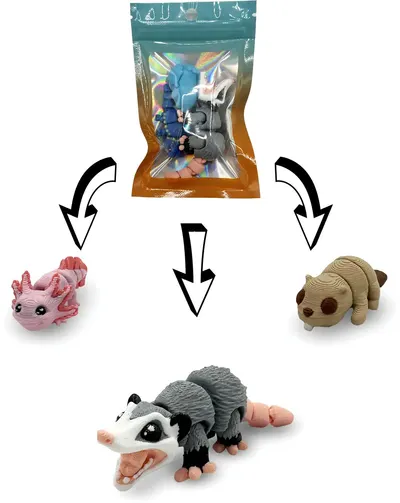 Print 3D de la 3D Morph Lab - Set mini oposum, gri, asortiment