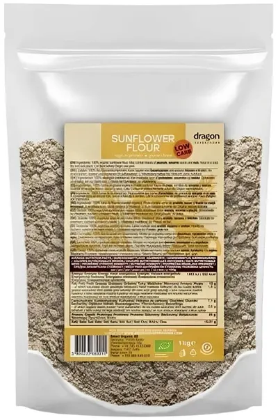 Făină organică din semințe de floarea-soarelui, 1 kg, Dragon Superfoods