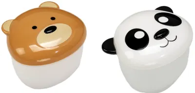 Set de boluri cu capac Melii - Panda și urs, 232 ml, 2 buc