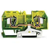 2-conductor ground terminal block; 10 mm²; center marking; for DIN-rail 35 x 15 and 35 x 7.5; CAGE CLAMP®; 10,00 mm²; green-yellow