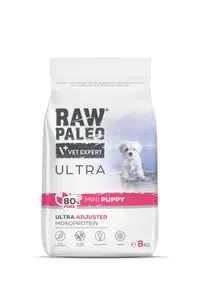 Hrană uscată pentru căței, Raw Paleo Ultra Pork, talie mică, 8 kg