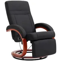 HOMCOM Fotoliu relax cu funcție de înclinare, fotoliu TV cu spătar înalt, cotiere ergonomice, suport picioare, bază din lemn, aspect in | Aosom Romania